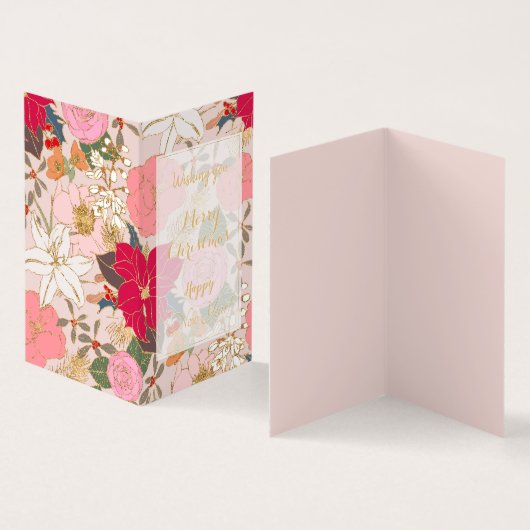 Élégant Golden Strokes Colorful Winter Floral (Inside and Outside)