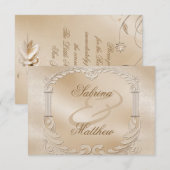 Elegant Golden Swans Formal Reception Card Kaart (Voorkant / Achterkant)