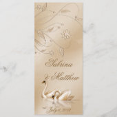 Elegant Golden Swans Formal Wedding Programme Pray Programma (Voorkant)