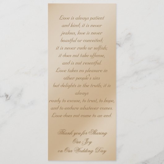 Elegant Golden Swans Formal Wedding Programme Pray Programma (Achterkant)
