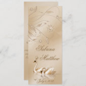 Elegant Golden Swans Formal Wedding Programme Pray Programma (Voorkant / Achterkant)
