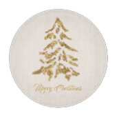 Elegant Golden Tree Merry kerst Snijplank (Voorkant)