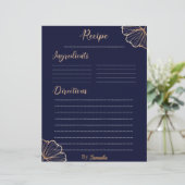 Elegant Golden Tropical aangepaste recept sjabloon (Staand voorkant)