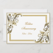Elegant Golden Wedding Jubileum Uitnodigingen (Achterkant)