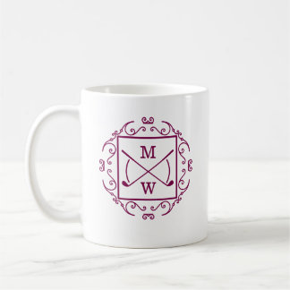 Elegant Golf Clubs Monogram Koffiemok
