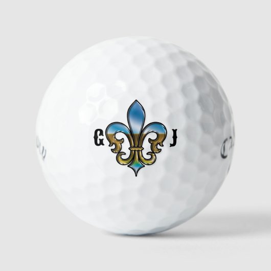 Elegant Golf Fleur De Lis Design Golfballen (Voorkant)