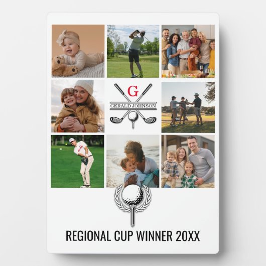Elegant Golf Monogram Collage Design Fotoplaat (voorkant)