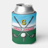Elegant Golf Monogram Design Can Cooler (Blikje Voorkant)
