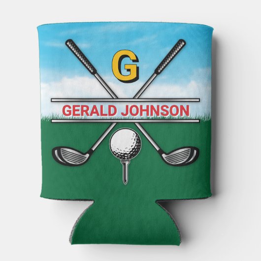 Elegant Golf Monogram Design Can Cooler (Achterkant)