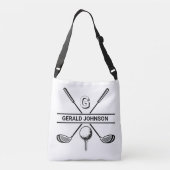 Elegant Golf Monogram Design Crossbody Tas (Achterkant)