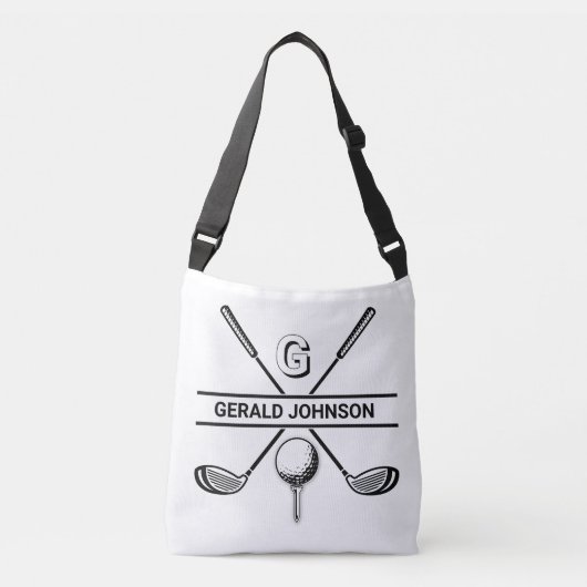 Elegant Golf Monogram Design Crossbody Tas (Voorkant)