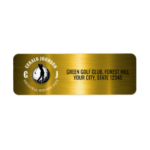 Elegant Golf Monogram Design Etiket