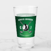 Elegant Golf Monogram Design Glas (Voorkant)