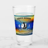 Elegant Golf Monogram Design Glas (Achterkant)