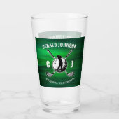 Elegant Golf Monogram Design Glas (Achterkant)