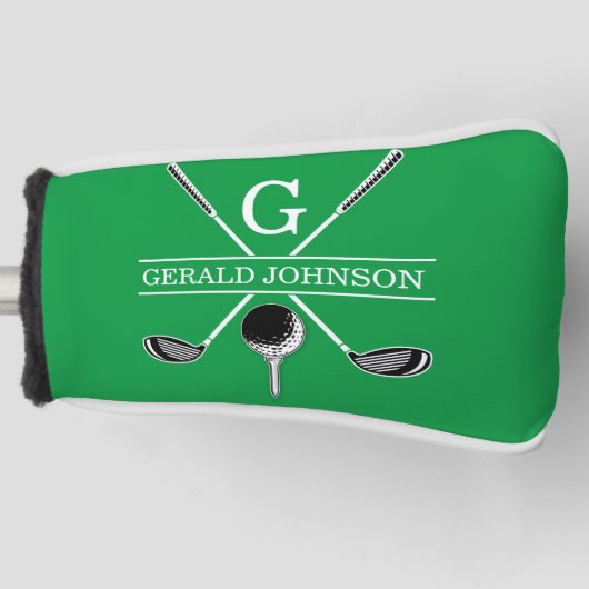 Elegant Golf Monogram Design Golfheadcover (Voorkant)