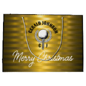 Elegant Golf Monogram Design Groot Cadeauzakje (Achterkant)