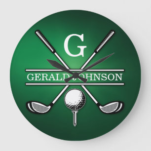 Elegant Golf Monogram Design Grote Klok