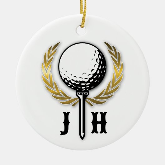 Elegant Golf Monogram Design Keramisch Ornament (Voorkant)