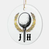 Elegant Golf Monogram Design Keramisch Ornament (Links)