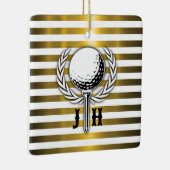 Elegant Golf Monogram Design Keramisch Ornament (Rechts)