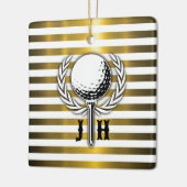 Elegant Golf Monogram Design Keramisch Ornament (Links)