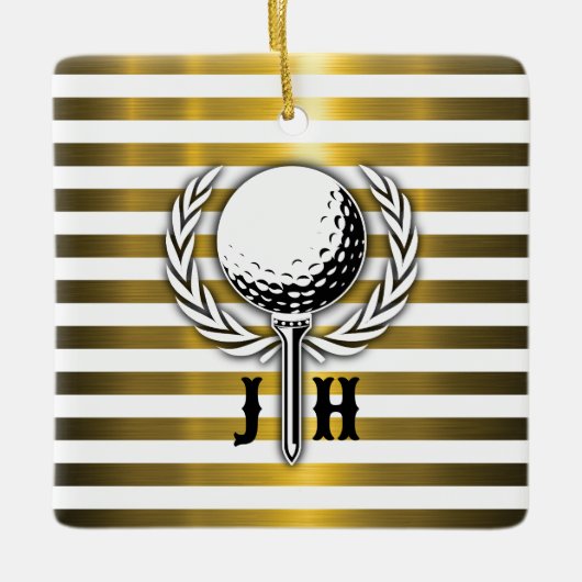 Elegant Golf Monogram Design Keramisch Ornament (Voorkant)