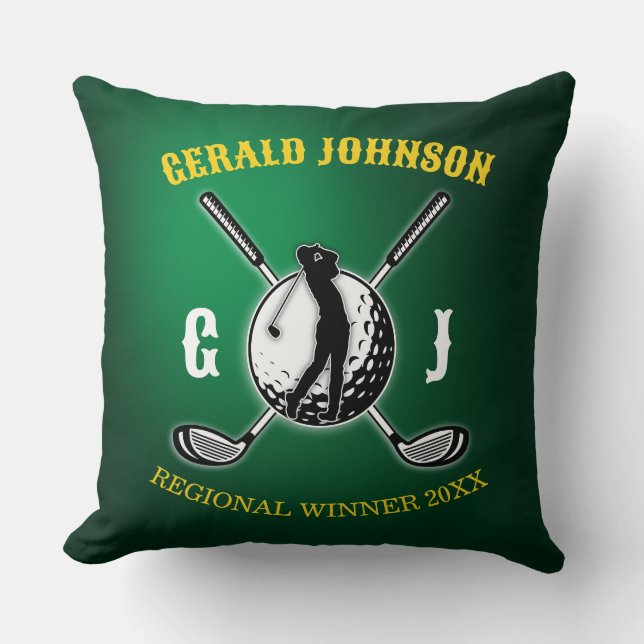 Elegant Golf Monogram Design Kussen (Voorkant)
