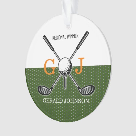 Elegant Golf Monogram Design Ornament (voorkant)