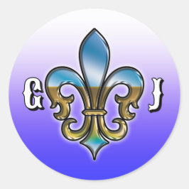 Elegant Golf Monogram Design Ronde Sticker