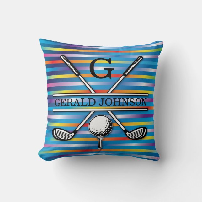 Elegant Golf Monogram Design Sierkussen (Voorkant)
