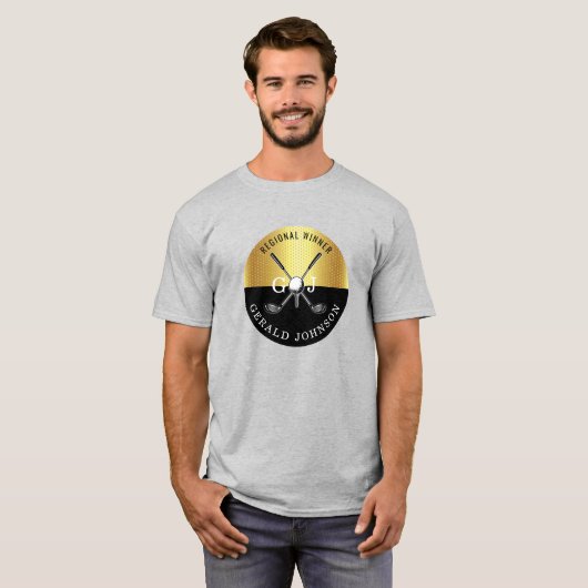 Elegant Golf Monogram Design T-shirt (Voorkant volledig)