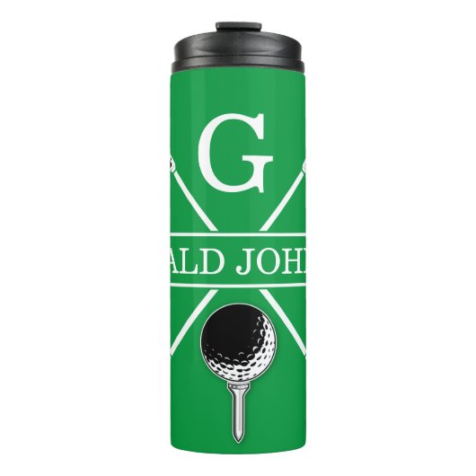Elegant Golf Monogram Design Thermosbeker (Voorkant)