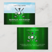 Elegant Golf Monogram Design Visitekaartje (Voorkant / Achterkant)
