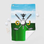 Elegant golf monogram ontwerp golfhanddoek (Insitu)