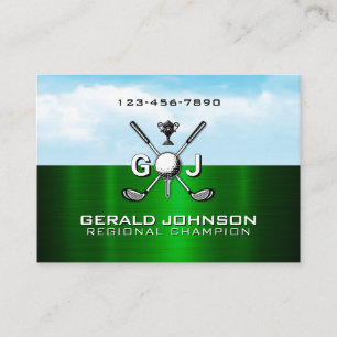 Elegant golf monogram ontwerp visitekaartje