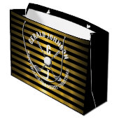 Elegant golf-monogram voor feestdagen groot cadeauzakje (Achterkant Gekanteld)