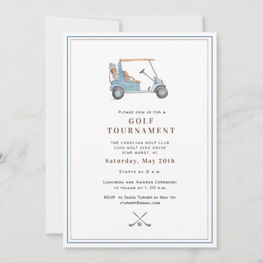 Elegant Golf Tournament  Invitation (Devant)