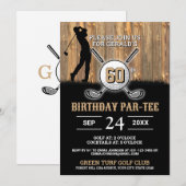 Elegant Golf Verjaardag Ontwerp Kaart (Voorkant / Achterkant)