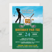 Elegant Golf Verjaardag Ontwerp Kaart (Voorkant / Achterkant)