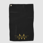 Elegant golfhanddoekontwerp met naam en initialen golfhanddoek (Voorkant)