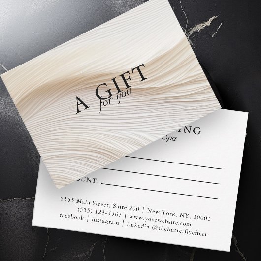 Elegant, golven, salon, cadeaubon