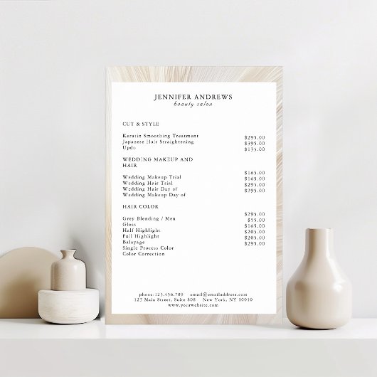 Elegant, Golven, Salon, Prijslijst Poster