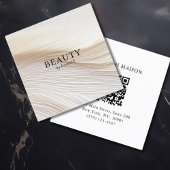 Elegant, golven, salon, QR-code Vierkante Visitekaartje