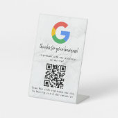 Elegant Google reviews qr code tabletop sign Reclamebord Met Voetstuk (Voorkant)