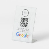 Elegant Google reviews qr code tabletop sign Reclamebord Met Voetstuk (Voorkant)