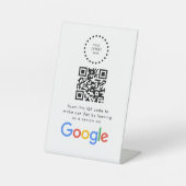 Elegant Google reviews qr code tabletop sign Reclamebord Met Voetstuk (Voorkant)