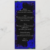 Elégant Goth Blue Rose menu Mariage (Devant)