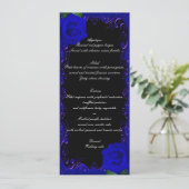 Elégant Goth Blue Rose menu Mariage (Debout devant)