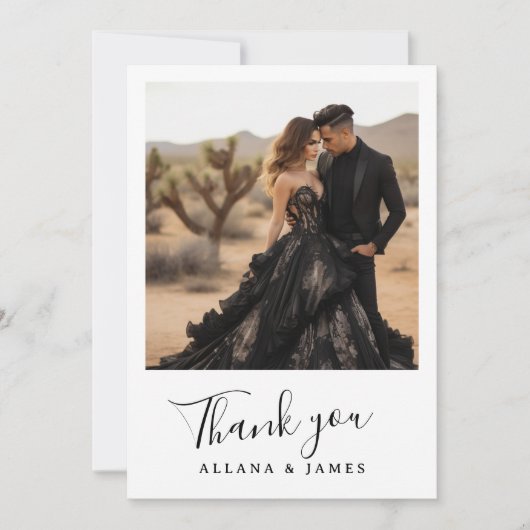 Élégant Goth Glam Mariage Carte de remerciements (Devant)